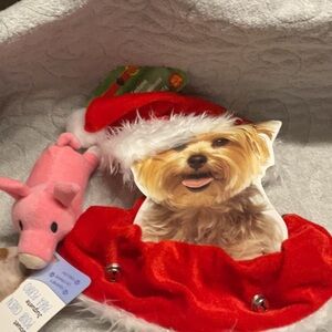 Santa costume size med/large with squeak toy
